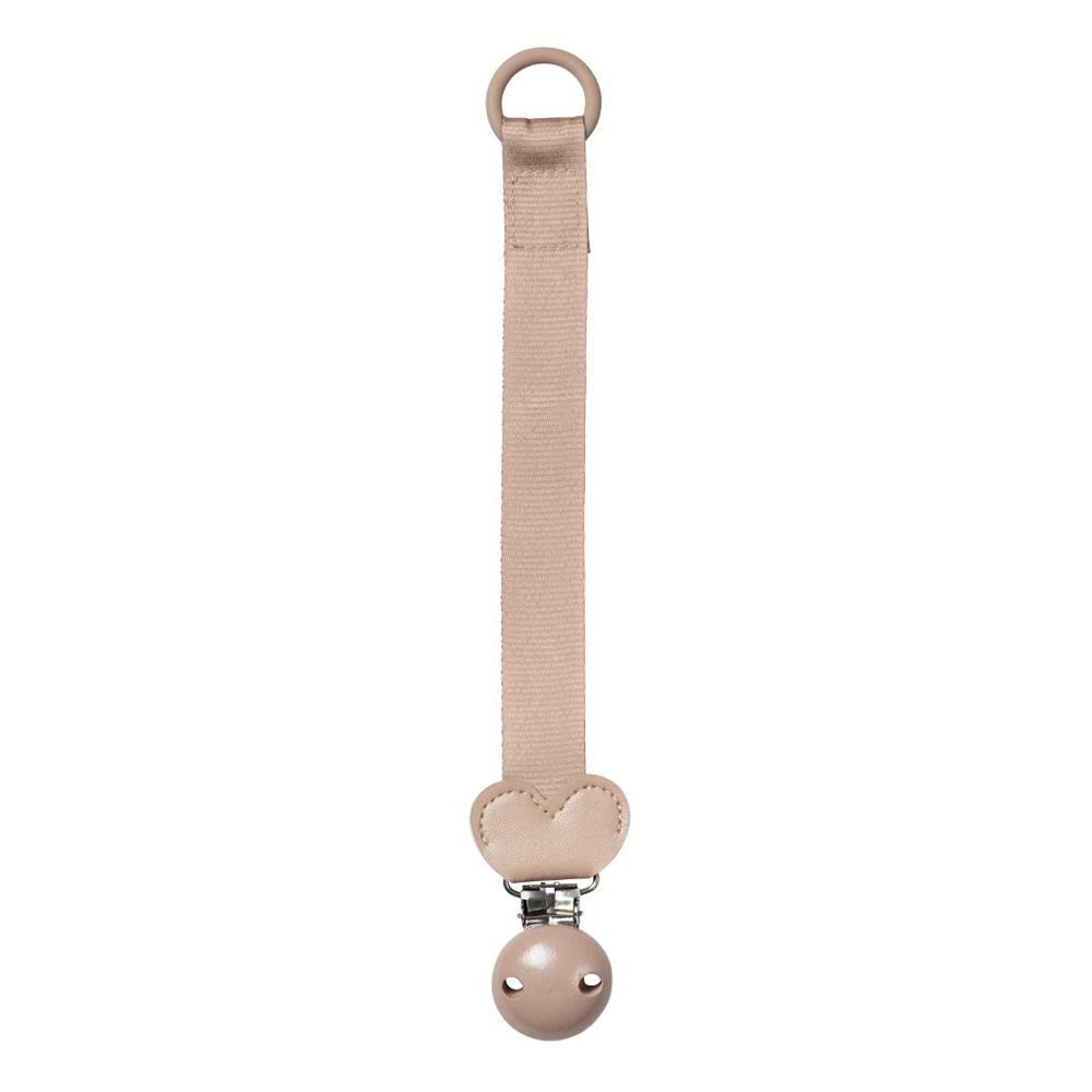 Elodie Details Baby Wooden Heart Pacifier Clip - Blushing Pink
