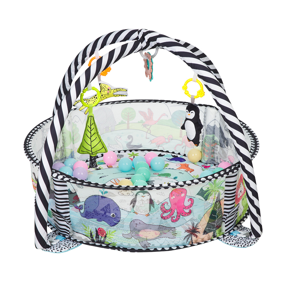 Kikkaboo - Animals World Baby Playmat With 30 Balls