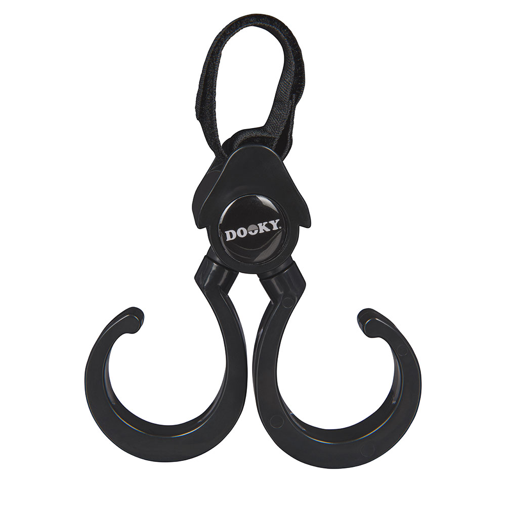 Dooky 360-Degree Buggy Hooks - Black - 2 Pc Set