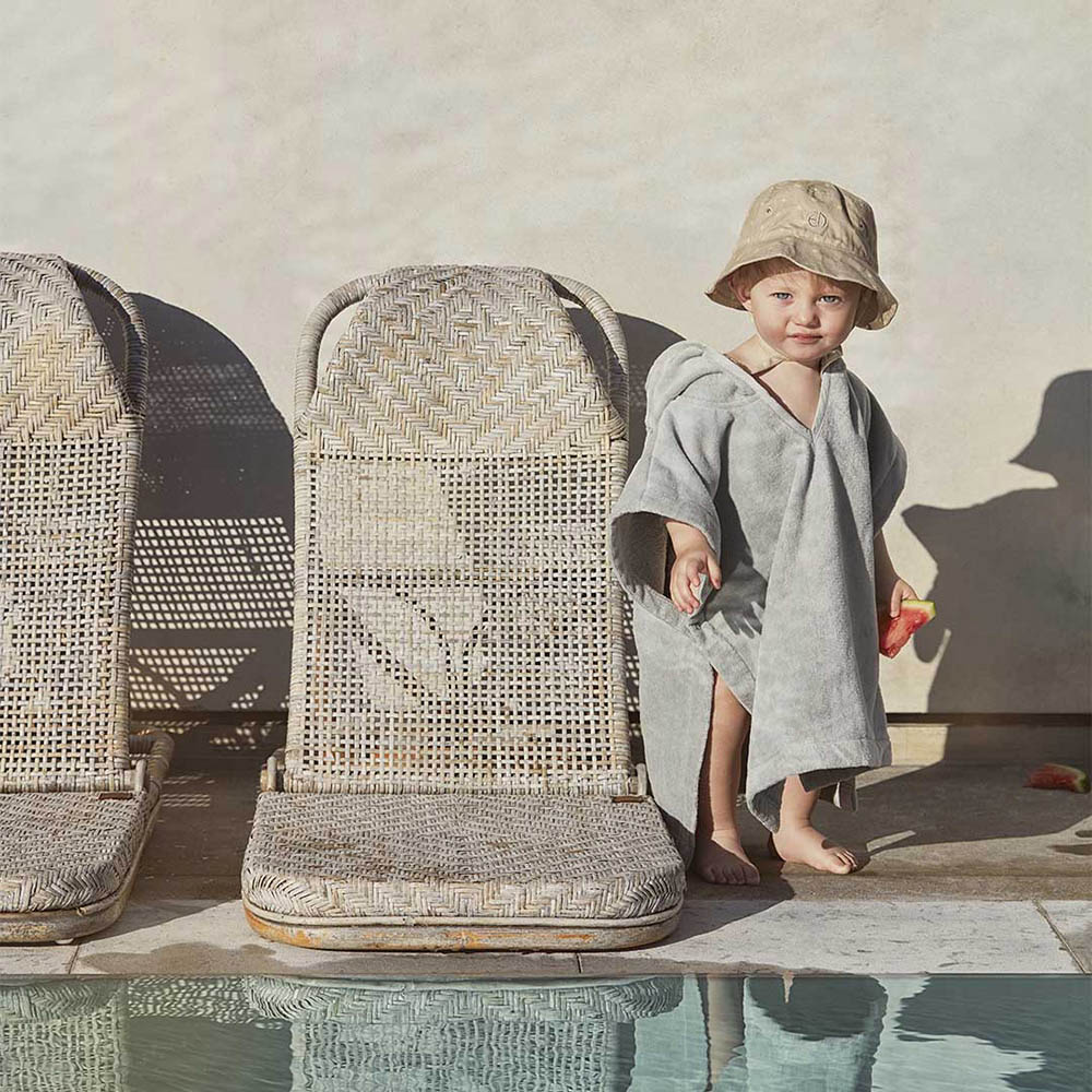 تفاصيل إيلودي - بونشو استحمام للأطفال - أخضر معدني