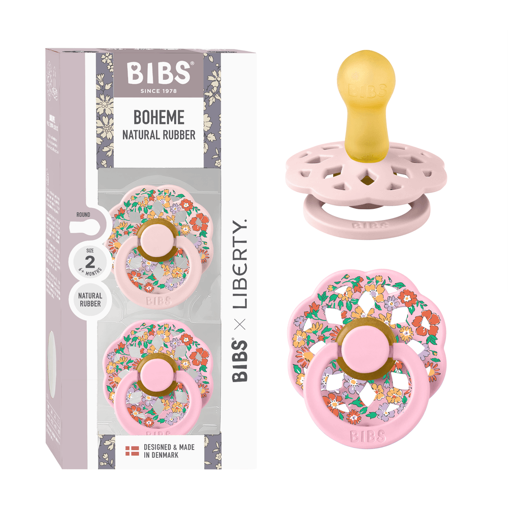 BIBS - X Liberty Boheme Oscar Meadow Latex Size 2 Baby Pacifier 6+M - Pack of 2
