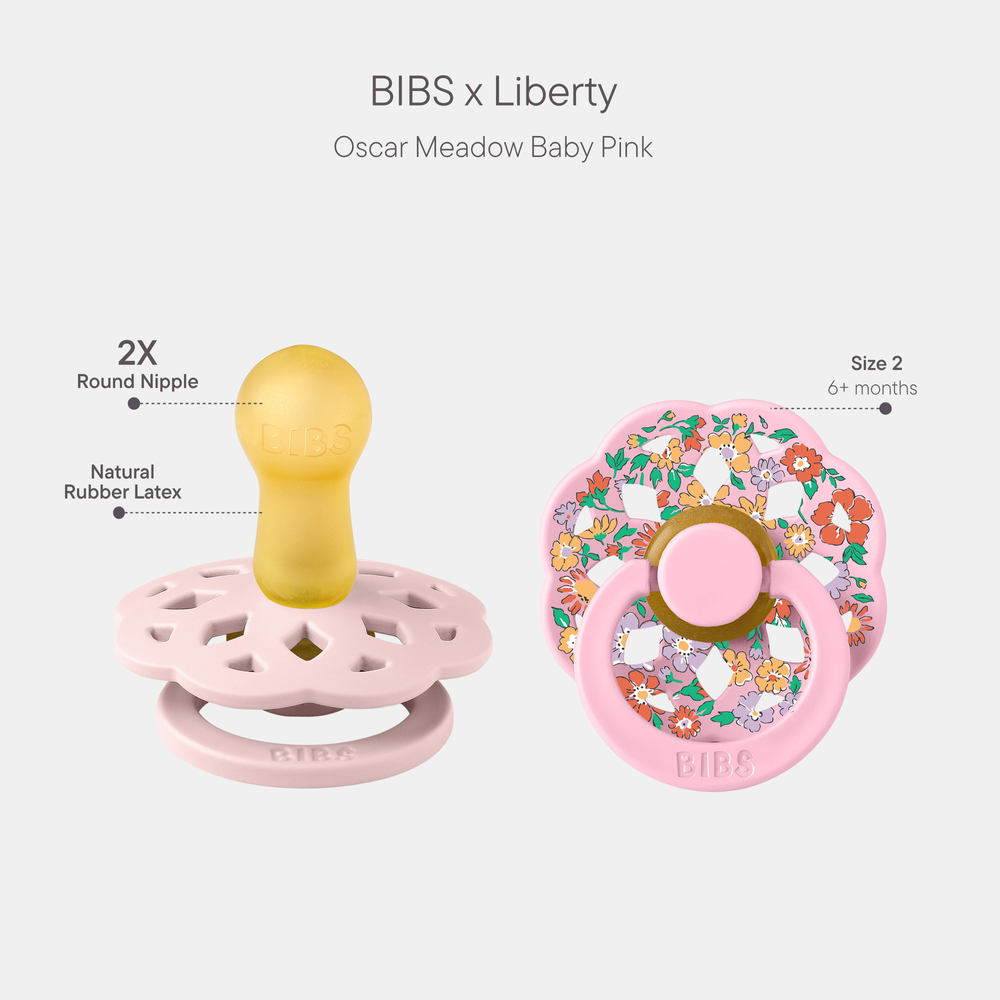 BIBS - X Liberty Boheme Oscar Meadow Latex Size 2 Baby Pacifier 6+M - Pack of 2