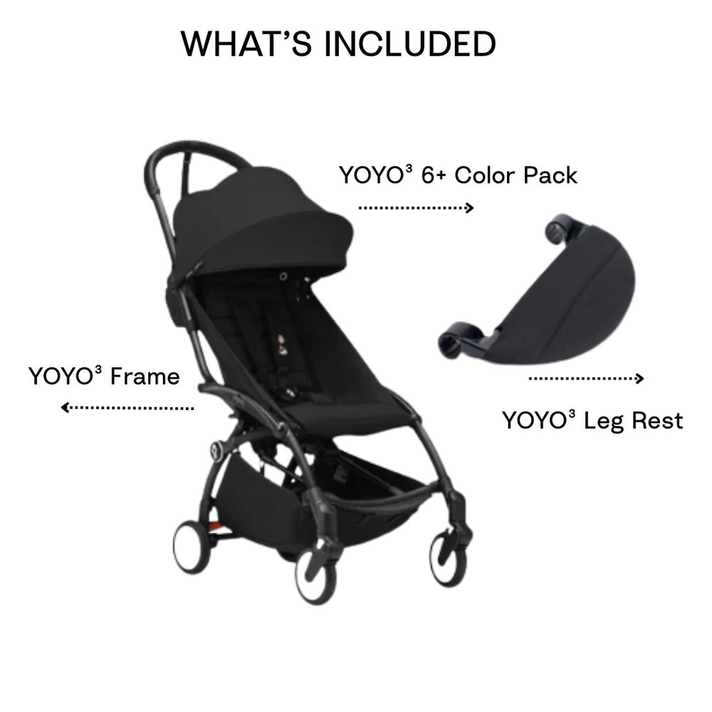 Stokke YOYO³ Stroller Set - Black Frame + Leg Rest