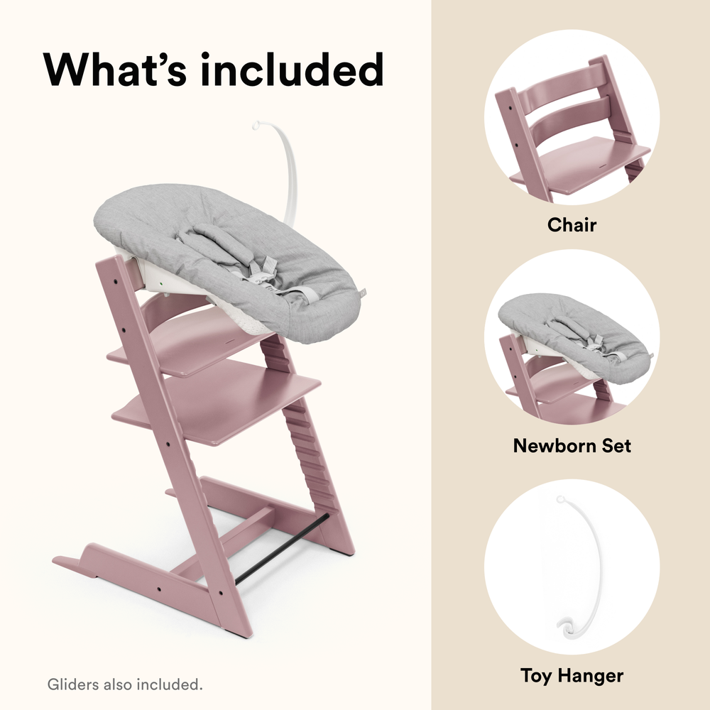 Stokke - Tripp Trapp Chair + Newborn Set - Heather Mauve