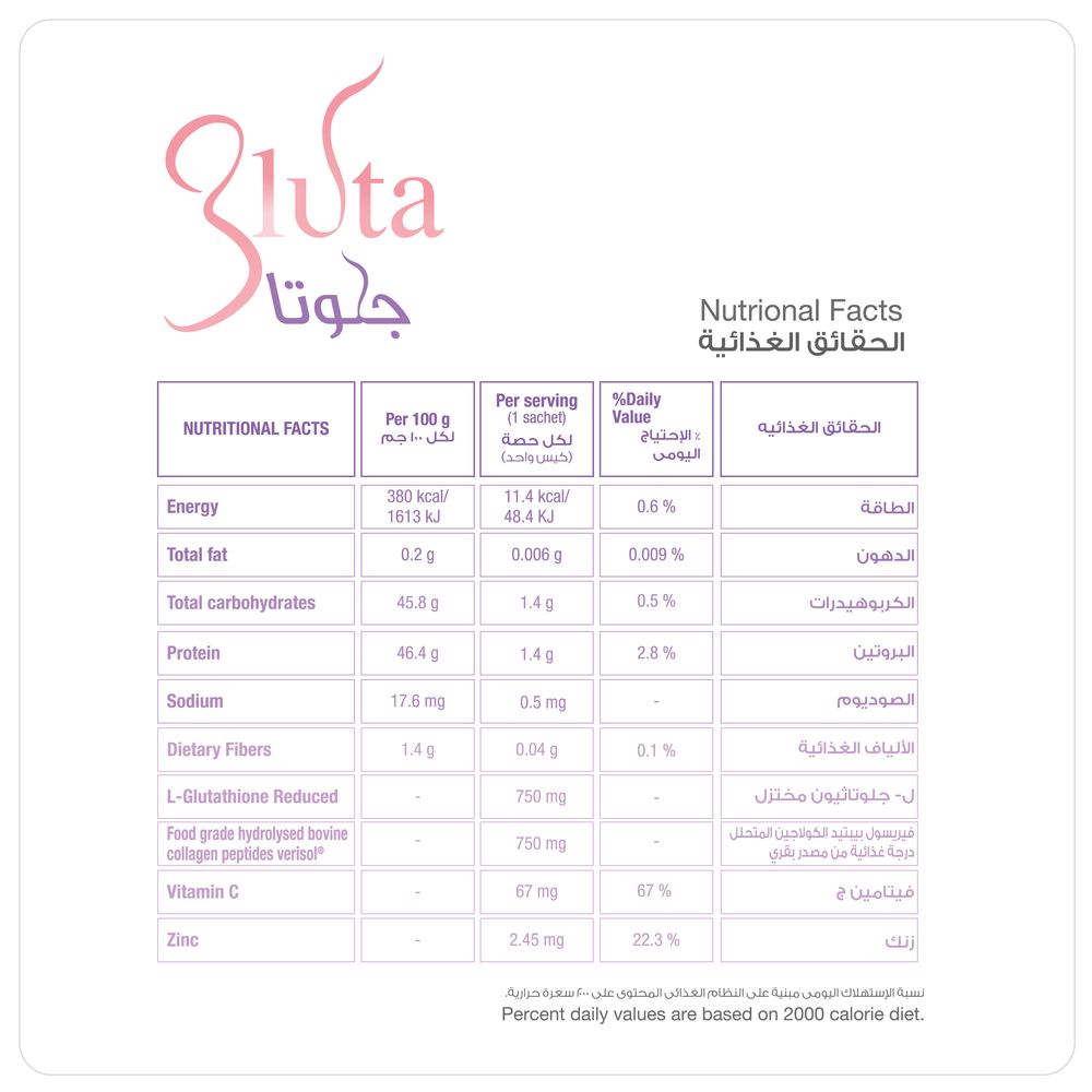 SuLinda - Gluta Sachet Glutathione, Collagen, Vitamin C Sachets - 30 Pcs