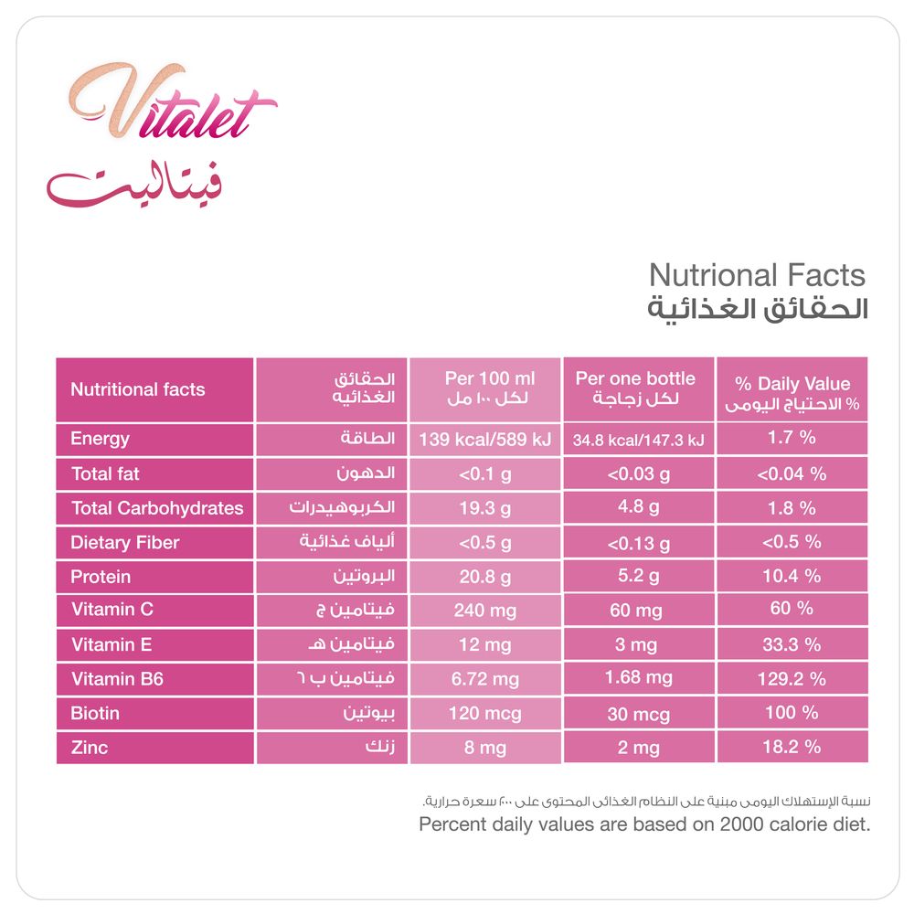 SuLinda - Vitalet Fish Collagen Supplement - Pomegranate - 25 ml - Pack of 10