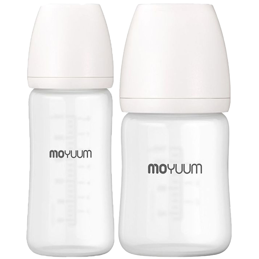 مويوم - رضّاعة زجاجية عادية مع حلمة - طبيعية