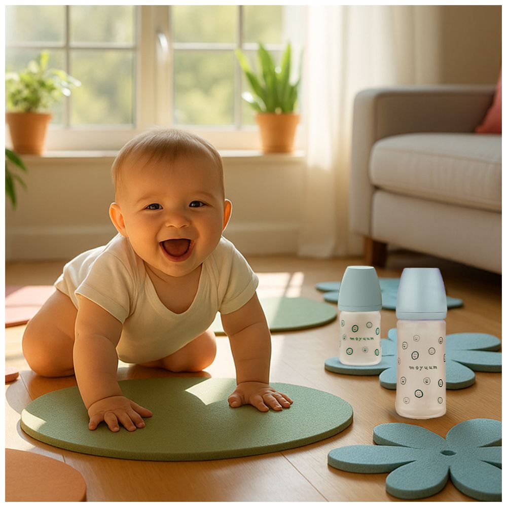 مويوم - رضّاعة زجاجية بدون سمك مع حلمة - 240 مل