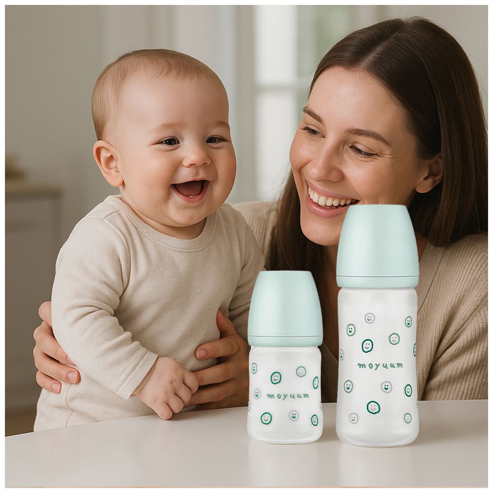 مويوم - رضّاعة زجاجية بدون سمك مع حلمة - 240 مل