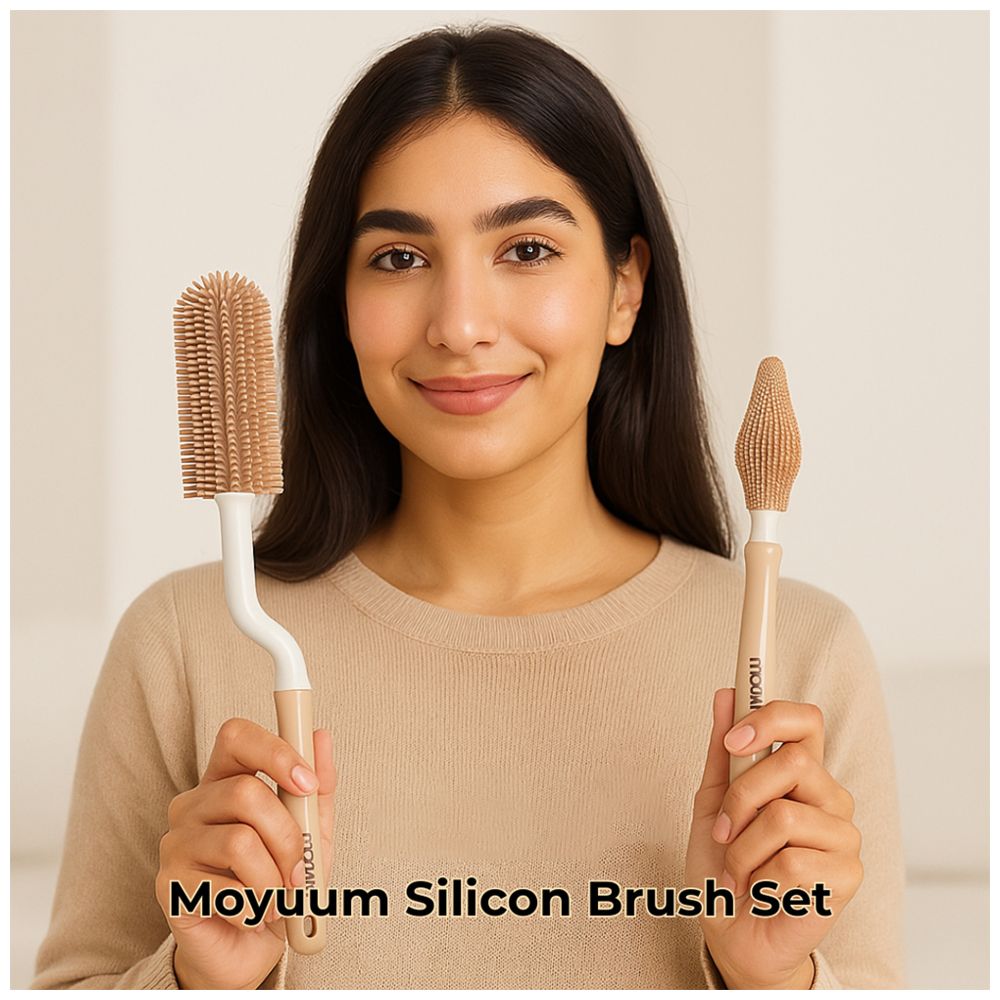 مويوم - مجموعة فرشاة تنظيف الرضّاعات السيليكونية - قطعتين