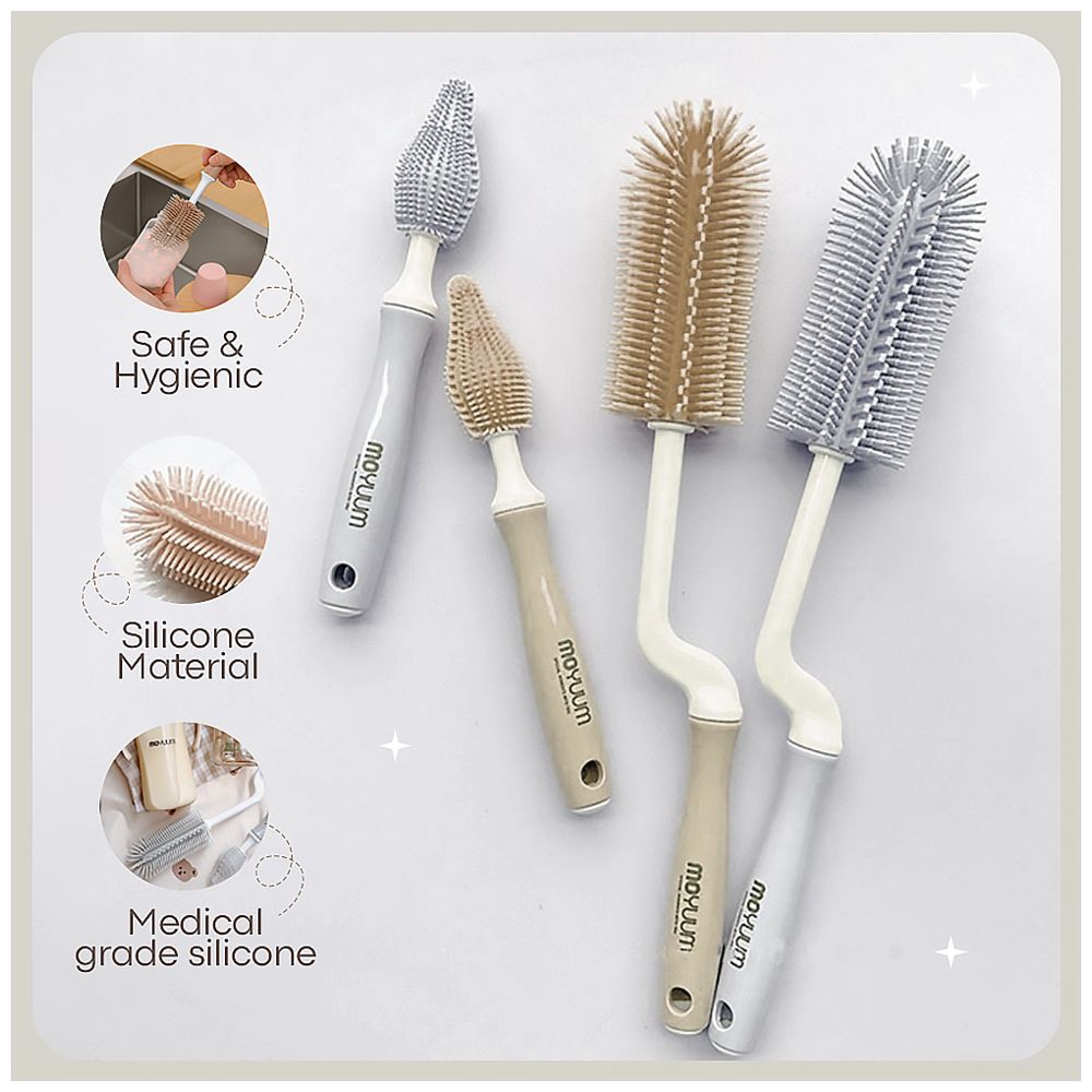 مويوم - مجموعة فرشاة تنظيف الرضّاعات السيليكونية - قطعتين