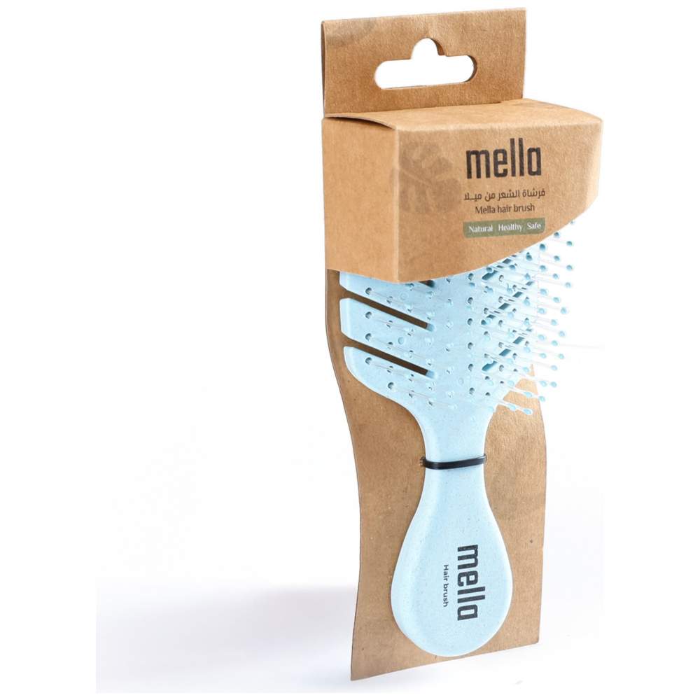 Mella - Travel Detangling Hair Brush - Light Blue