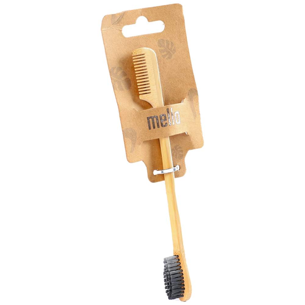 ميلا – فرشاة شعر خشبية للشعر والحواجب – بيج