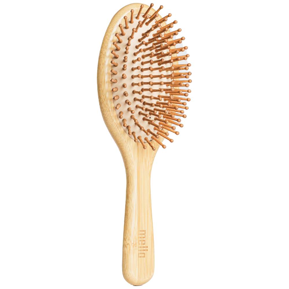 ميلا – فرشاة شعر خشبية مضادة للكهرباء الساكنة مع تدليك – بيج