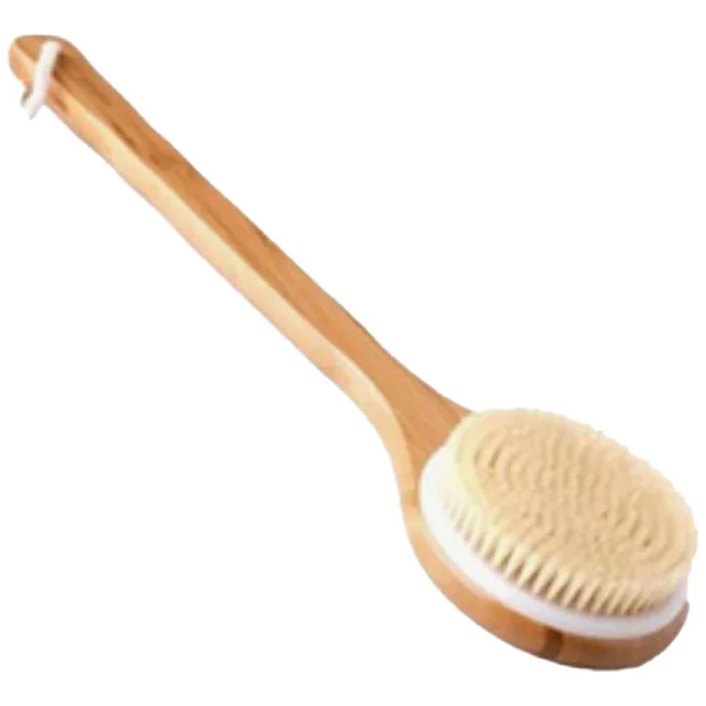 ميلا – فرشاة جسم خشبية بمقبض طويل