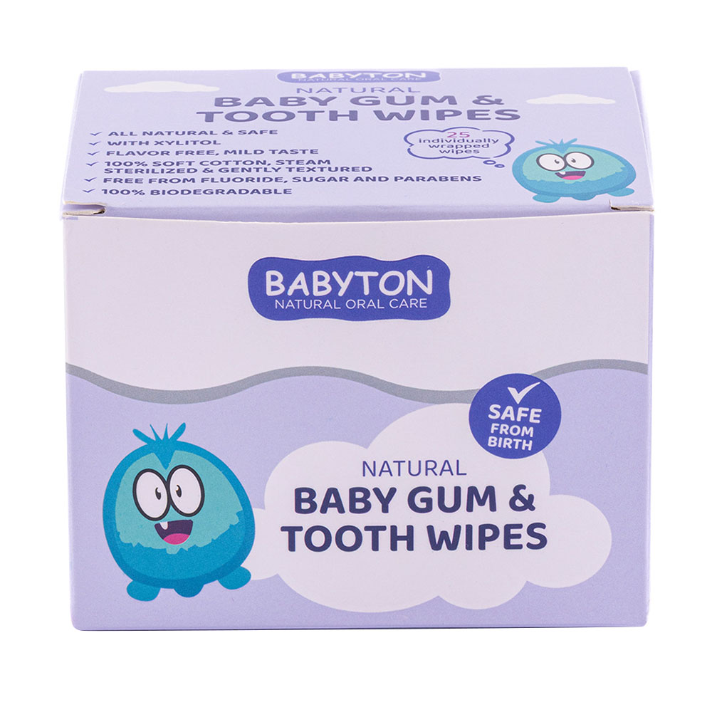 Babyton - Natural Baby Gum & Tooth Wipes - 25 Pcs