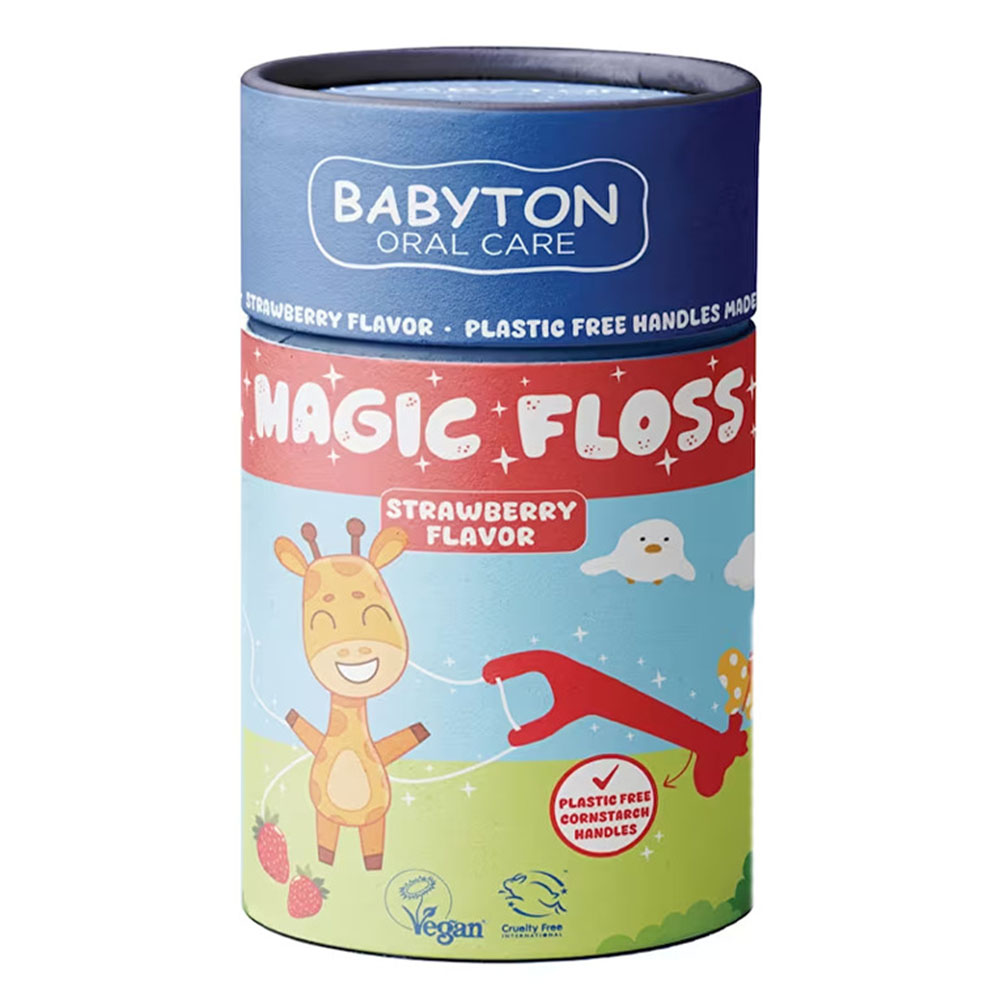 بيبيتون - خيط تنظيف الأسنان للأطفال بنكهة الفراولة