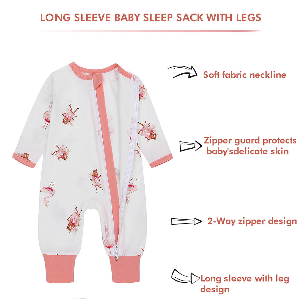 Amo 3pc-Set - 0.5 TOG Long Sleeves Baby Onesies With Zipper - Pink