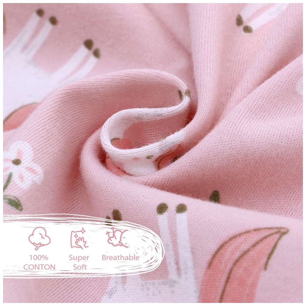 Miracle Baby - 100% Cotton Sleeveless Zipper Swaddle Sleeping Bag - Pink