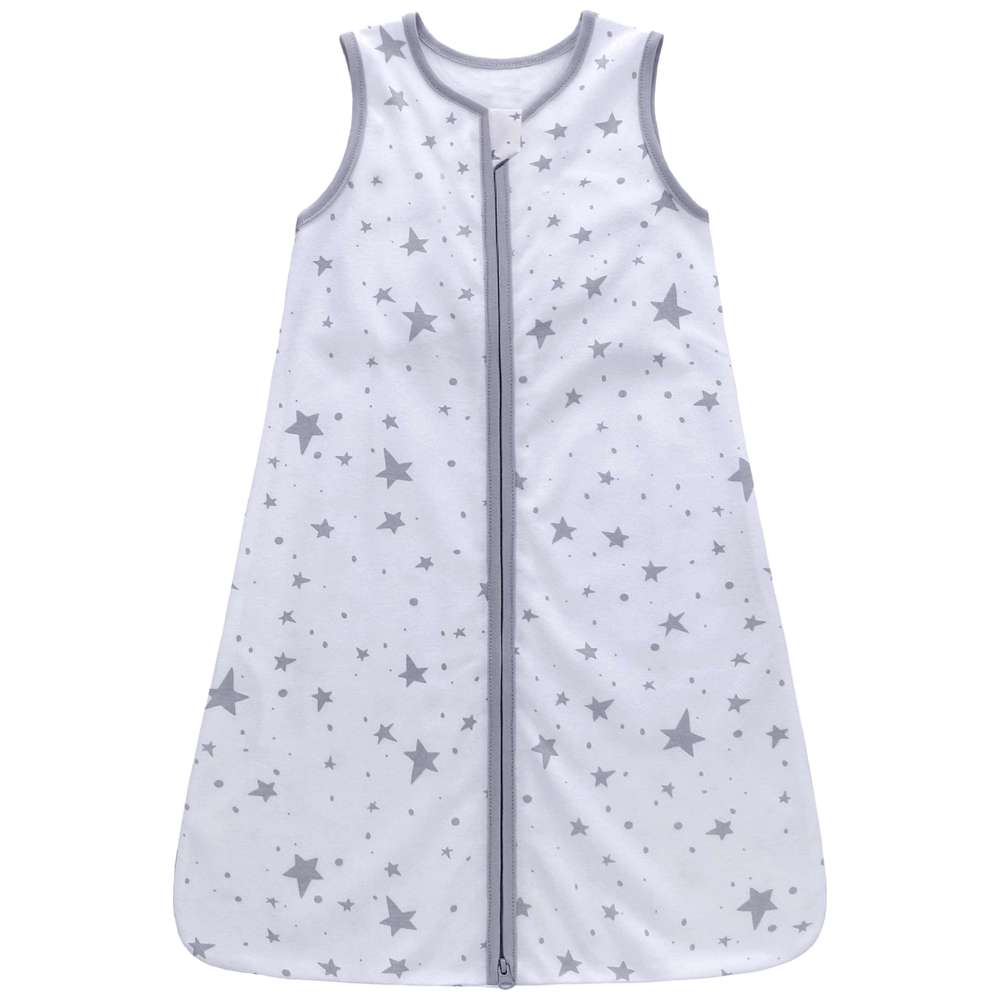 Miracle Baby - 100% Cotton Sleeveless Zipper Sleeping Sack - Grey