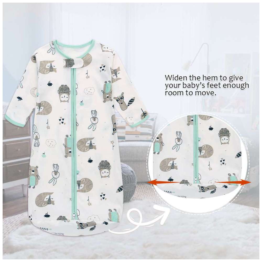 Miracle Baby - Baby 0.5 TOG Long Sleeves Double Zipper Sleeping Bag - Green