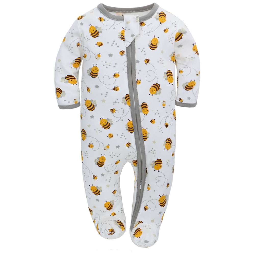 Miracle Baby - 3pc-Set - Baby 100% Cotton Long Sleeves Rompers - Grey