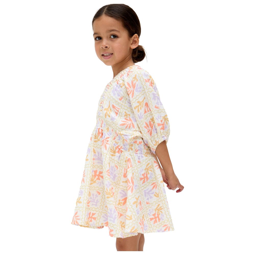 Raffya Kids - Girl's Soipoi Ruched V-Neck Matisse Print Dress