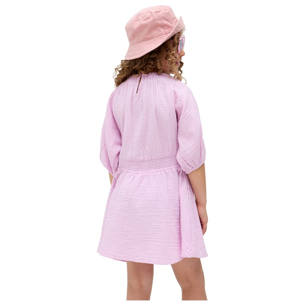 Raffya Kids - Girl's Soipoi Ruched V-Neck Dress - Purple