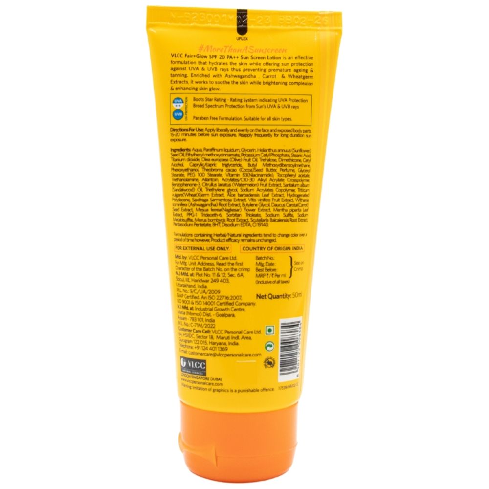 في إل سي سي - لوشن واقي الشمس فير آند جلو بمعامل حماية 20 - 50 مل