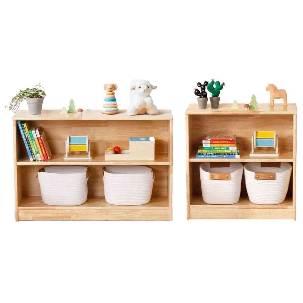 اووك - رف من طبقتين مستوحى من مونتيسوري - بني