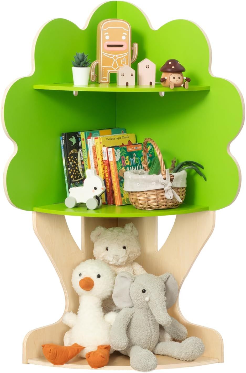 Oook - Tree-Shaped Corner Shelf - Green