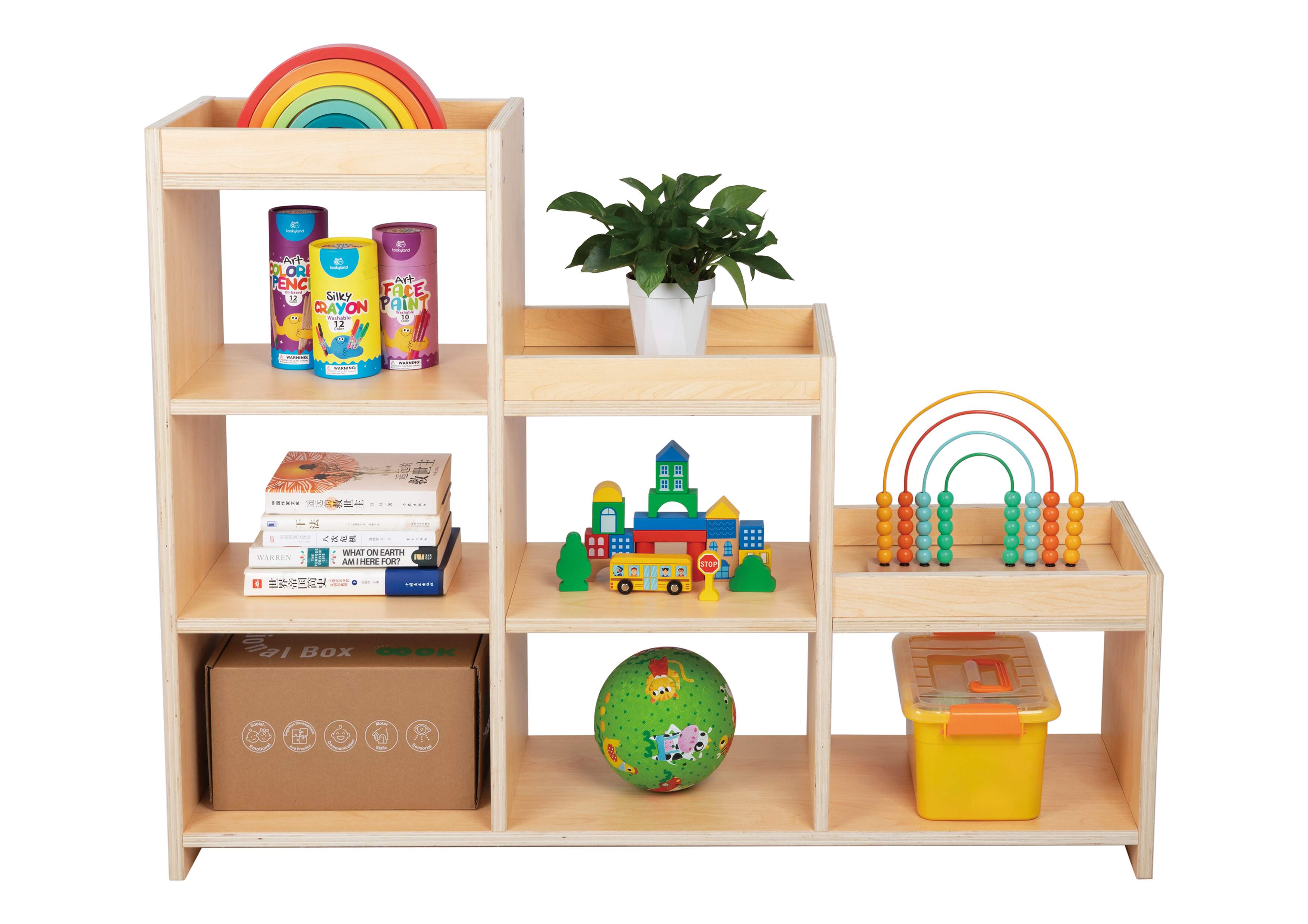 Oook - Montessori Tiered Ladder Wooden Shelf - Beige