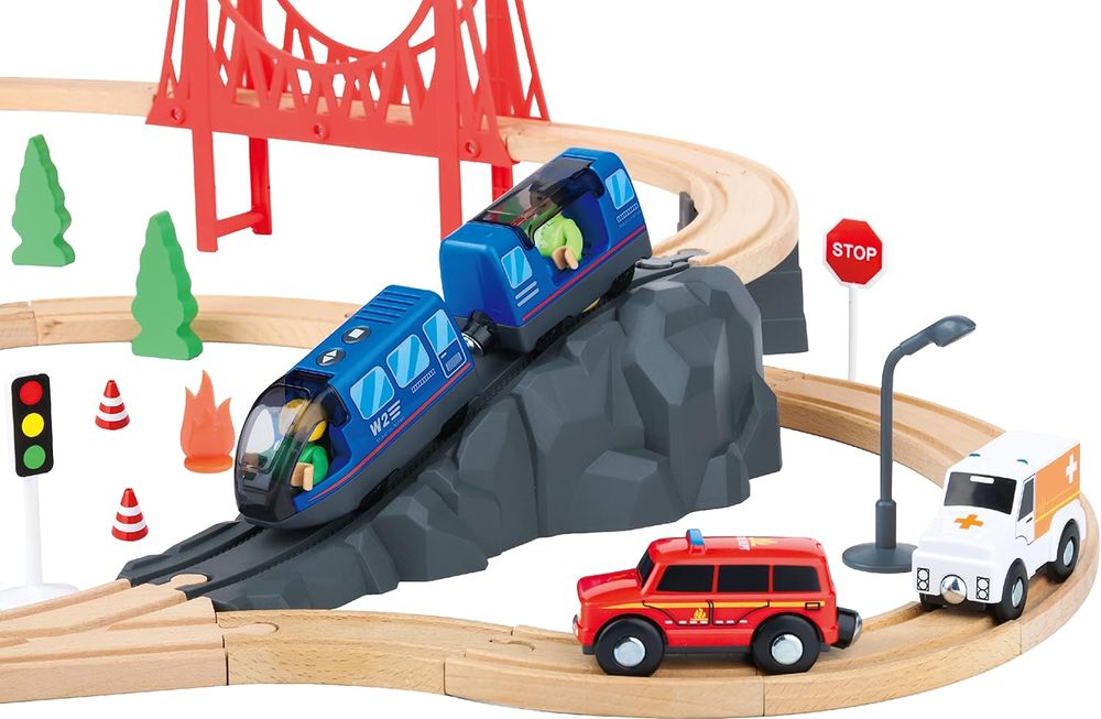 Tooky Toys Fire Rescue Train Set - 70 Pcs