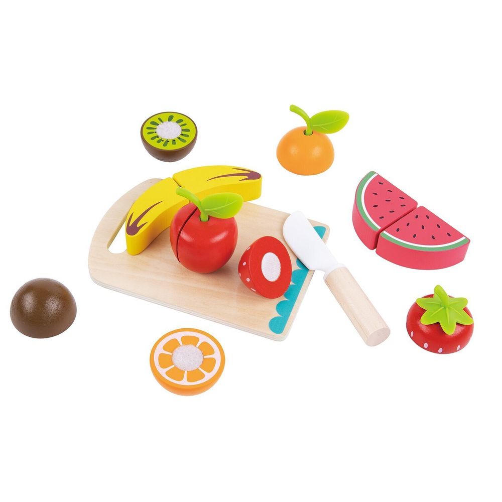 Tooky Toys Cutting Fruits Pretend Playset - Multicolor - 17 Pcs