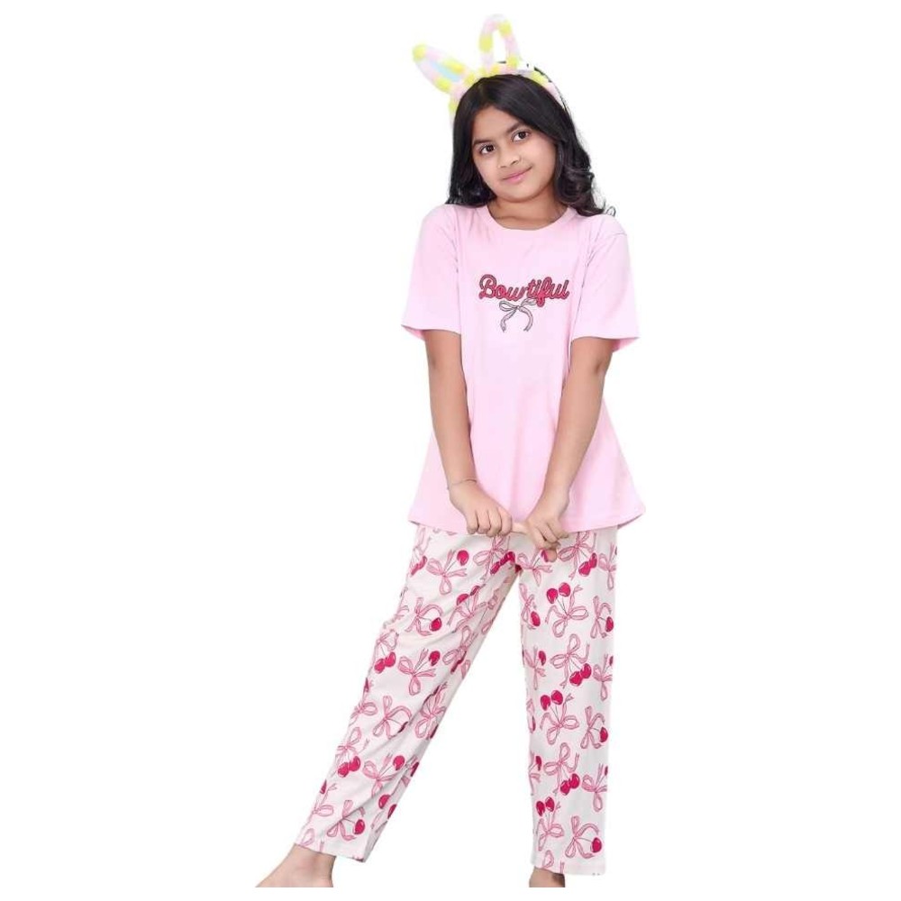 Artemea - 2pc-Set - Bow-Tiful Bow Print Girls Premium Pajama Set
