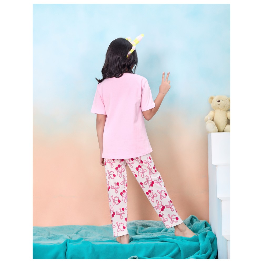 Artemea - 2pc-Set - Bow-Tiful Bow Print Girls Premium Pajama Set