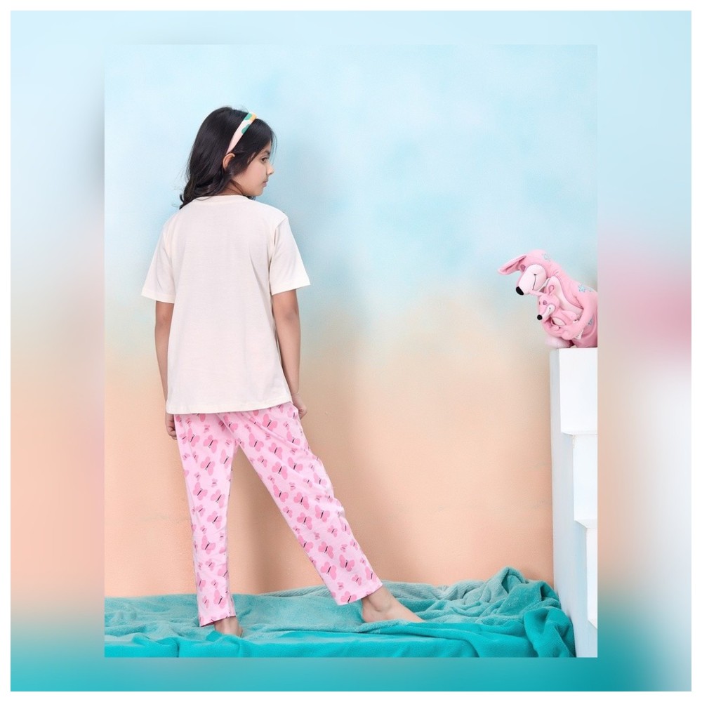 Artemea - 2pc-Set - Fly Like Butterfly Print Girls Premium Pajama Set