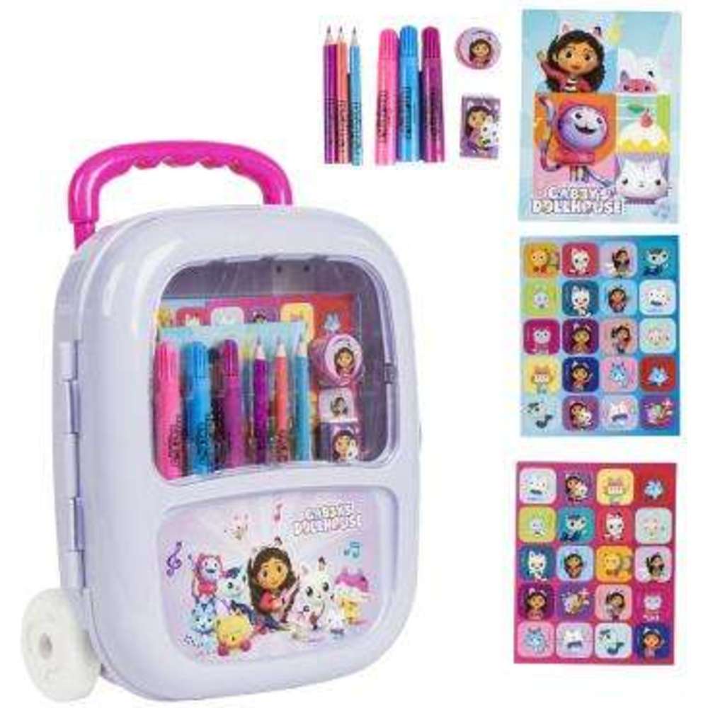 سيردا - مجموعة أدوات مكتبية قابلة للتلوين بعربة - بيت دمى غابي