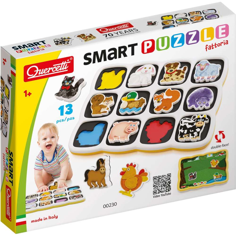 Quercetti Happy Farm Magnetic Puzzle - 13 Pc set