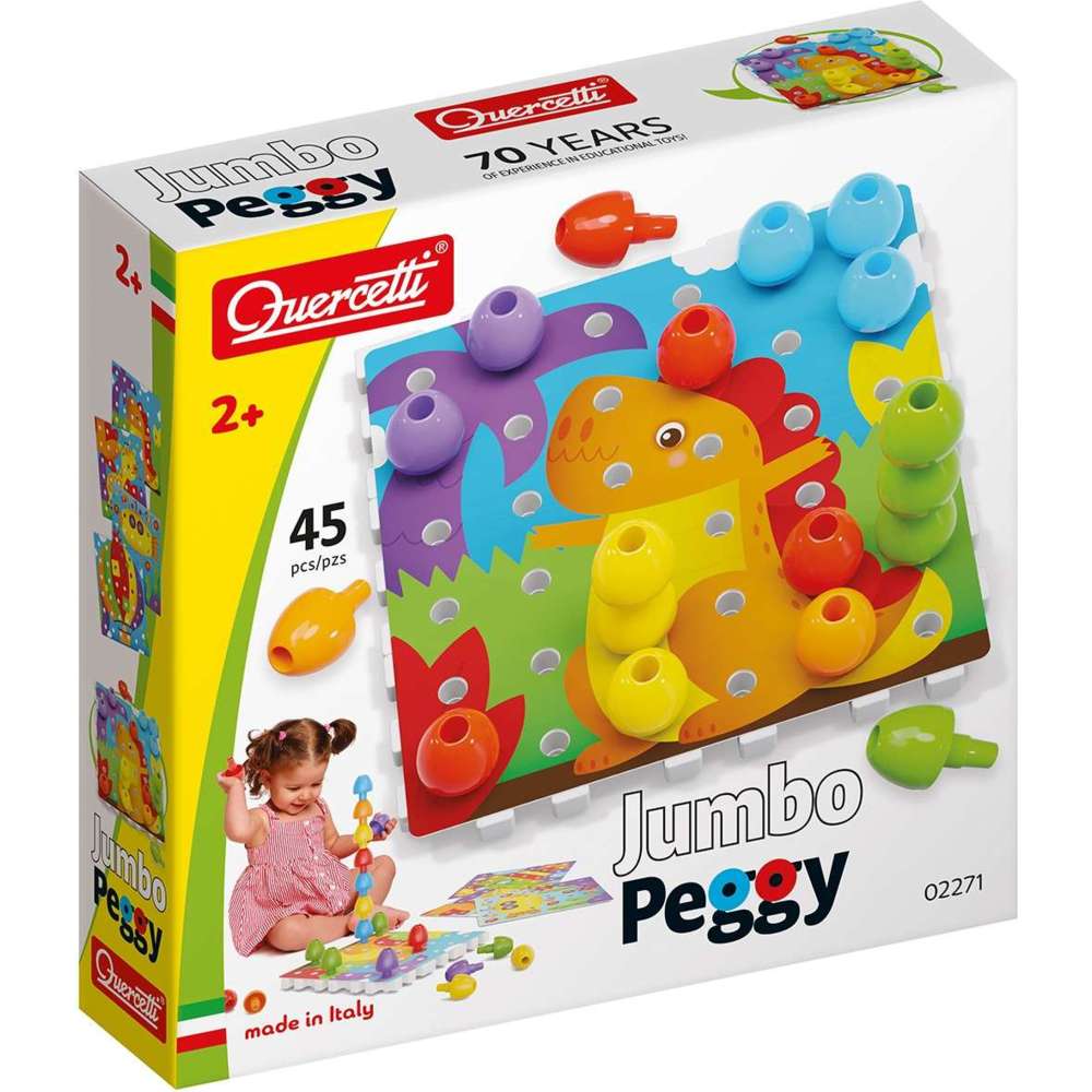 Quercetti Jumbo Peggy Primo Mosaico Game - 45 Pc Set