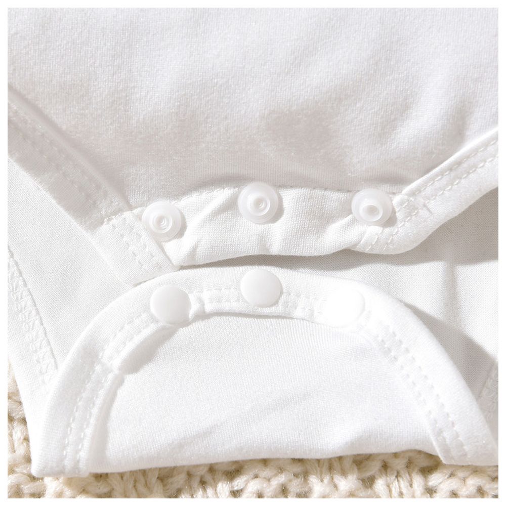 Kikofendy - 2pc-Set - White Long-Sleeve Bodysuit And Rainbow Printed Overalls