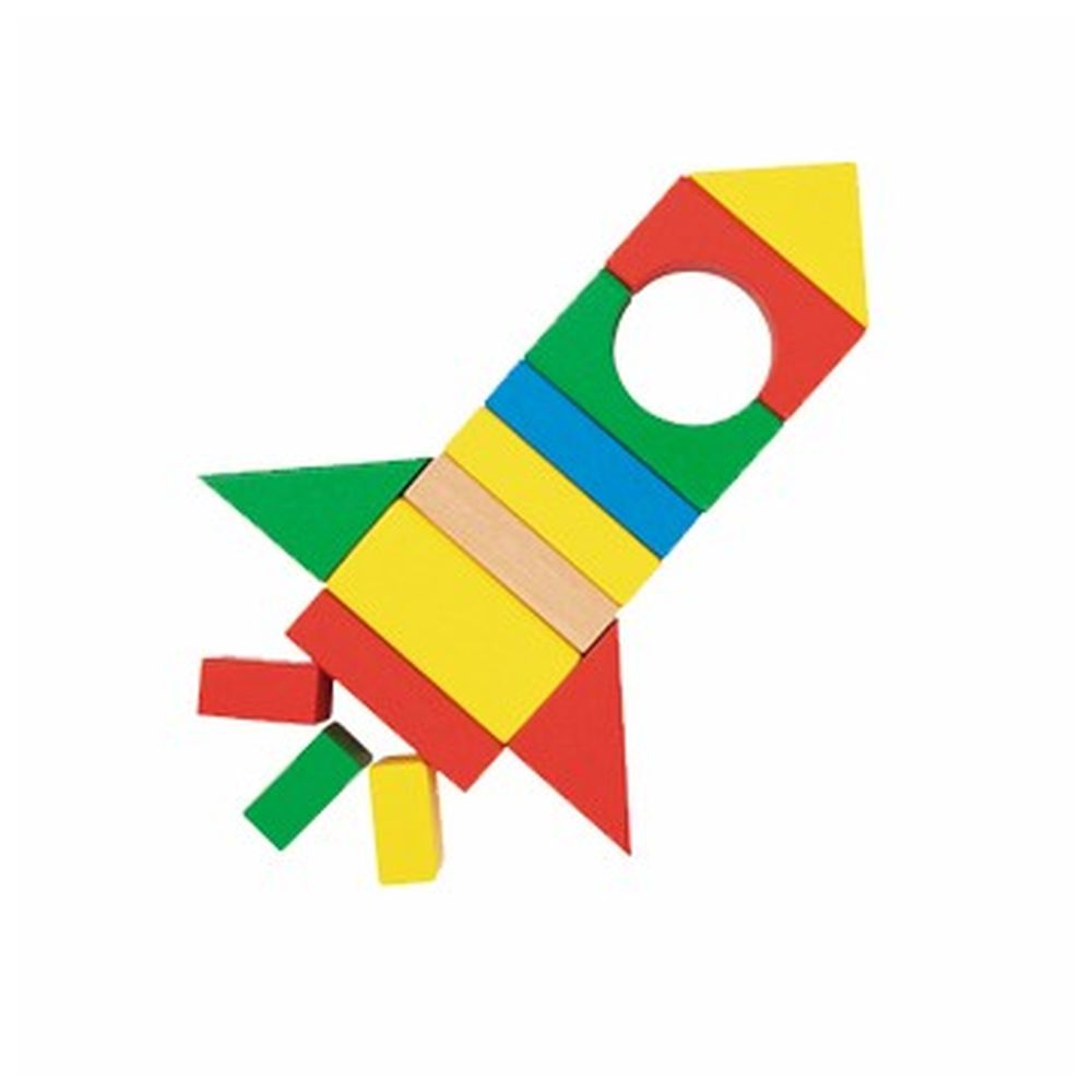 Littlechus Wooden Building Blocks Playset - 100 Pc Set