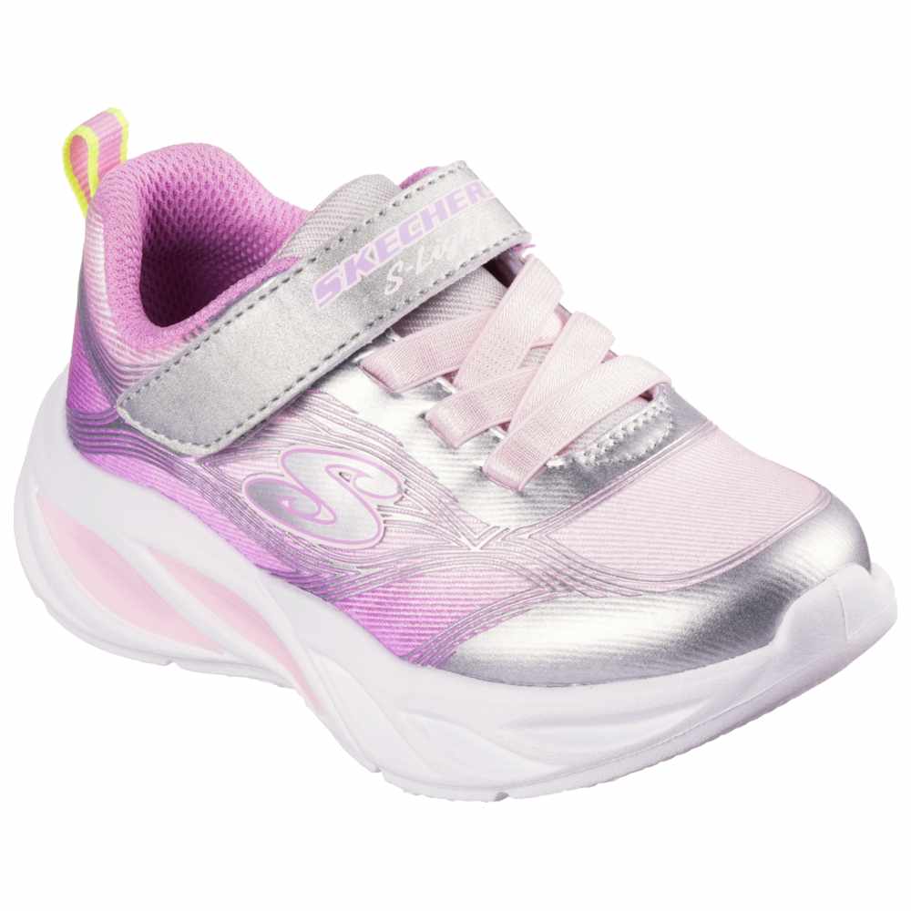 Skechers - Bungee & Strap Light Up Ombre Sneakers - Silver