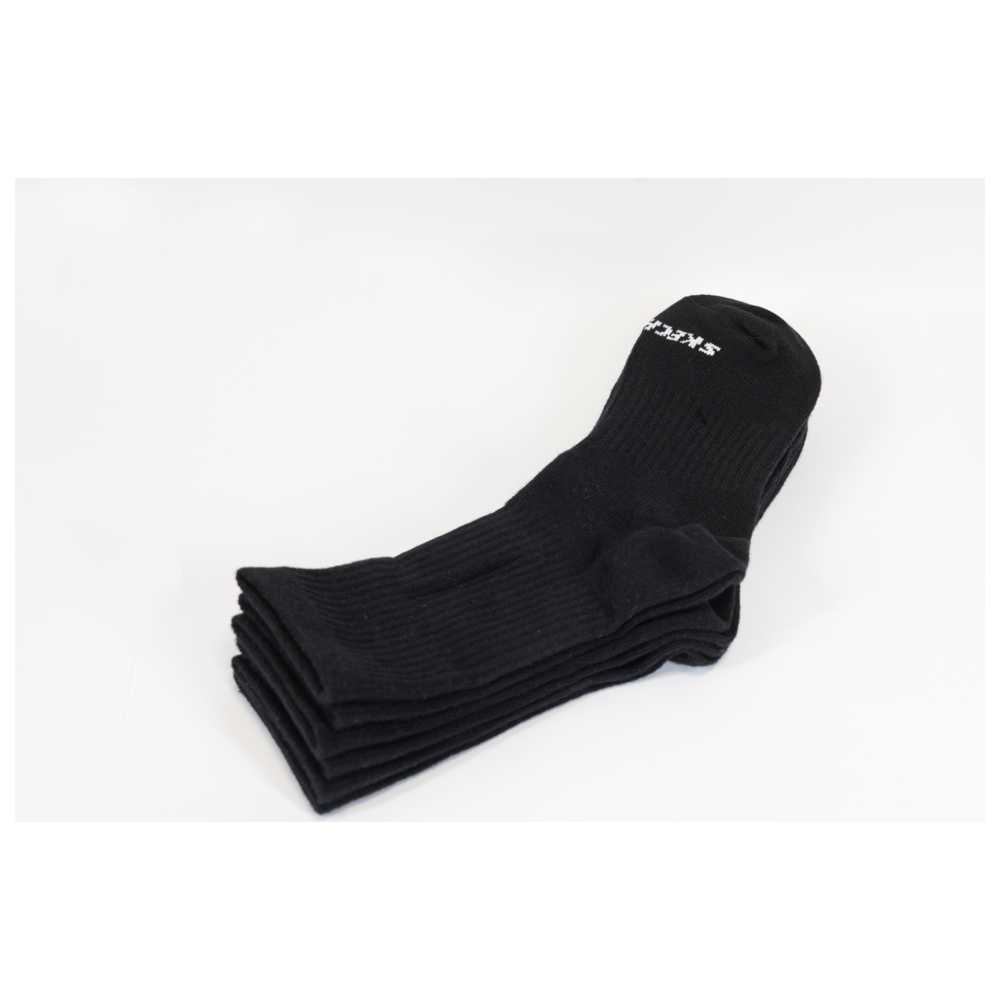 Skechers - Unisex Non Terry Arch Support Socks - Black - Pack of 3