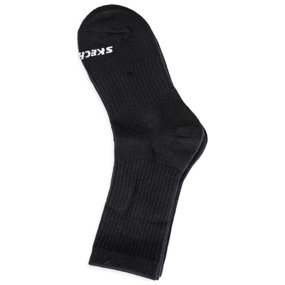 Skechers - Unisex Non Terry Arch Support Socks - Black - Pack of 3