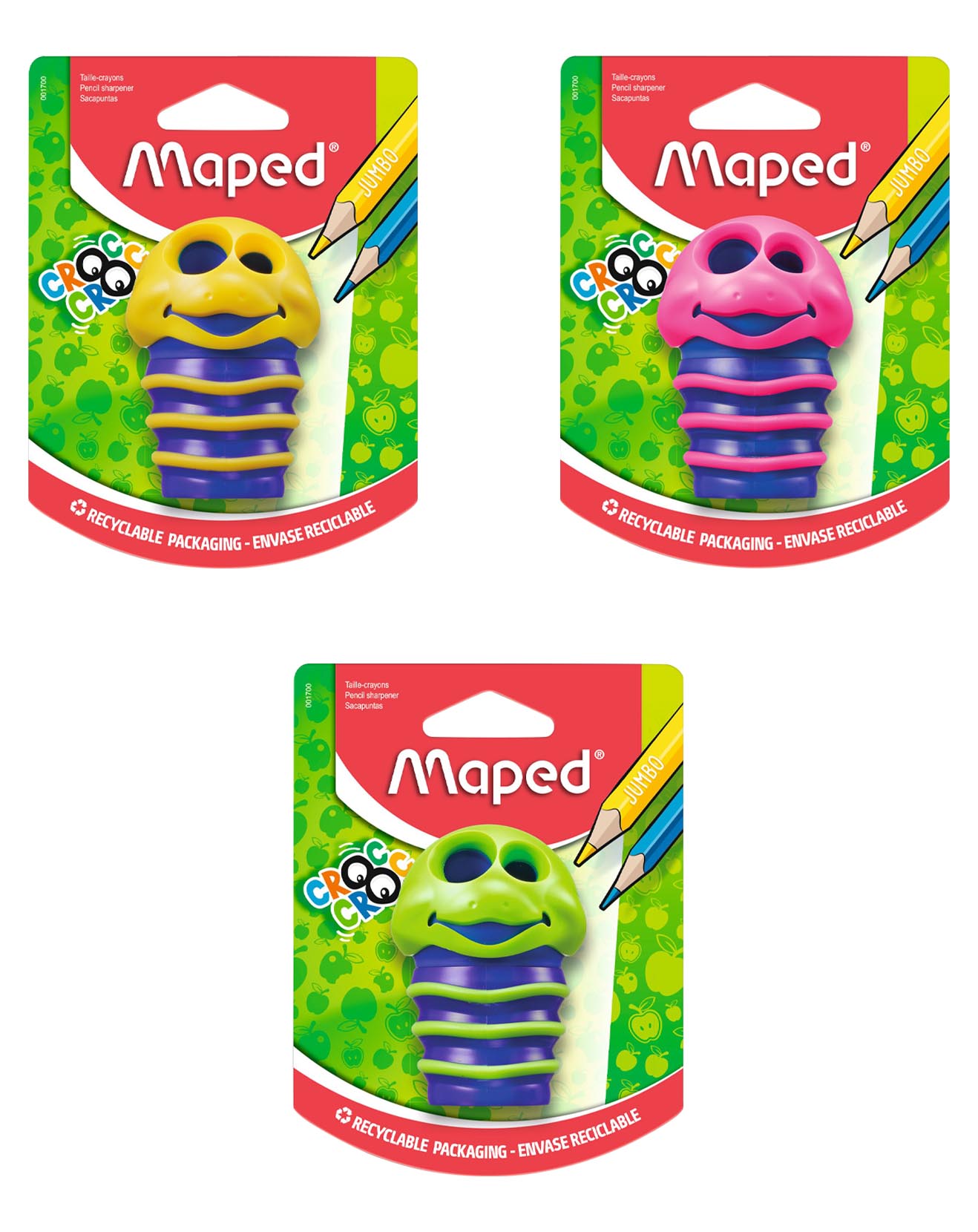 Maped - 2-Hole Croc Croc Pencil Sharpener - Color May Vary - 1 Pc