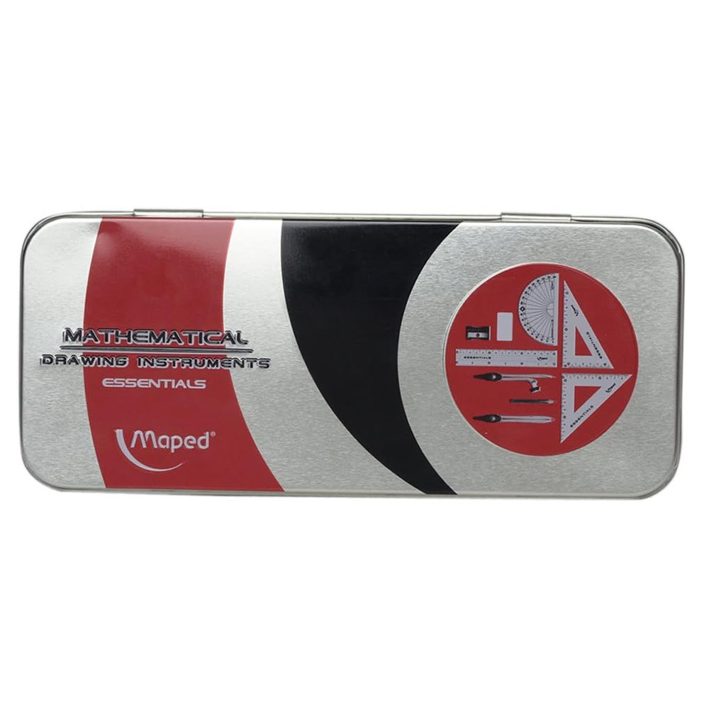 Maped - Essentials Mathematical Drawing Instruments Set - 9 Pc Set