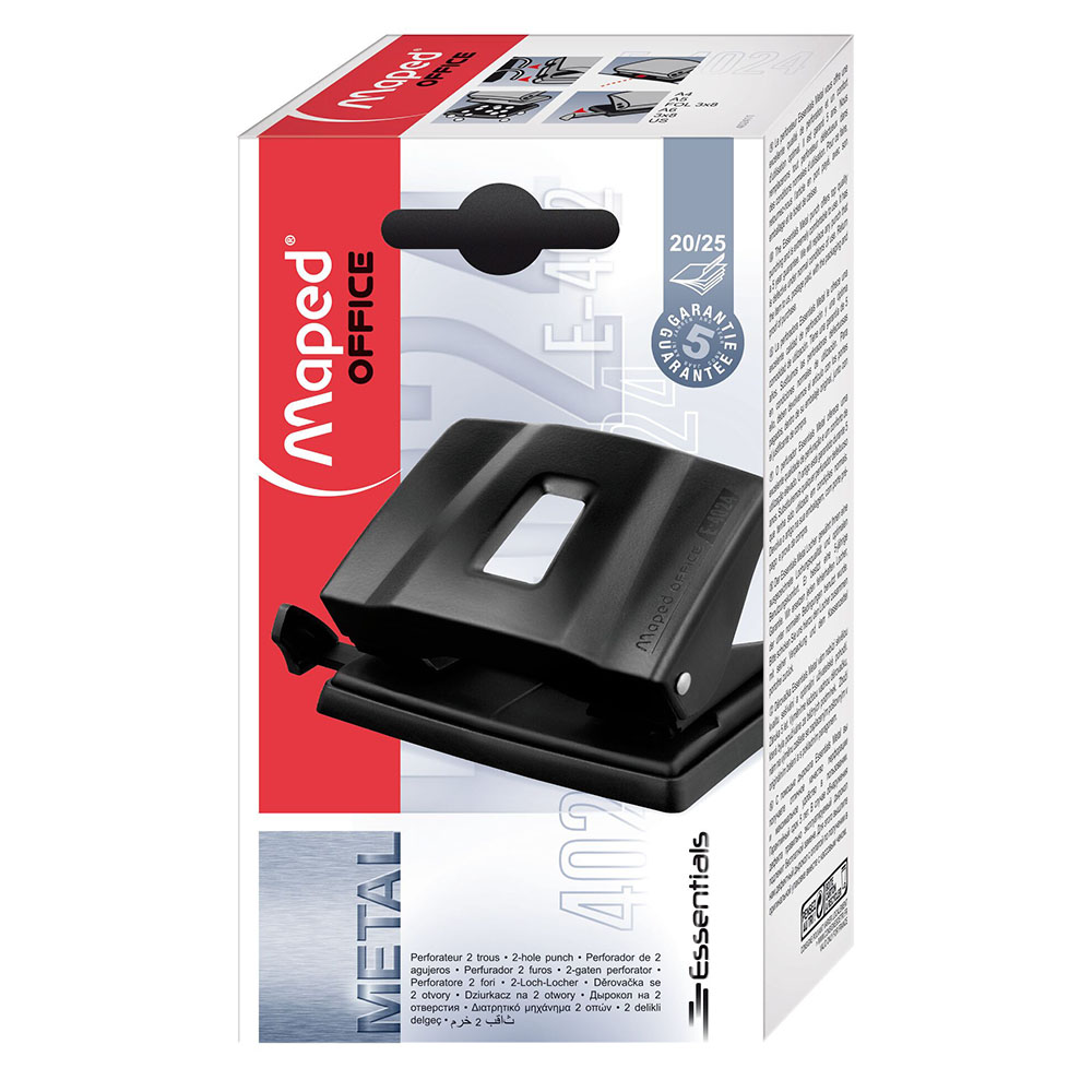 Maped - Essentials Metal 20/25 Punch - Black