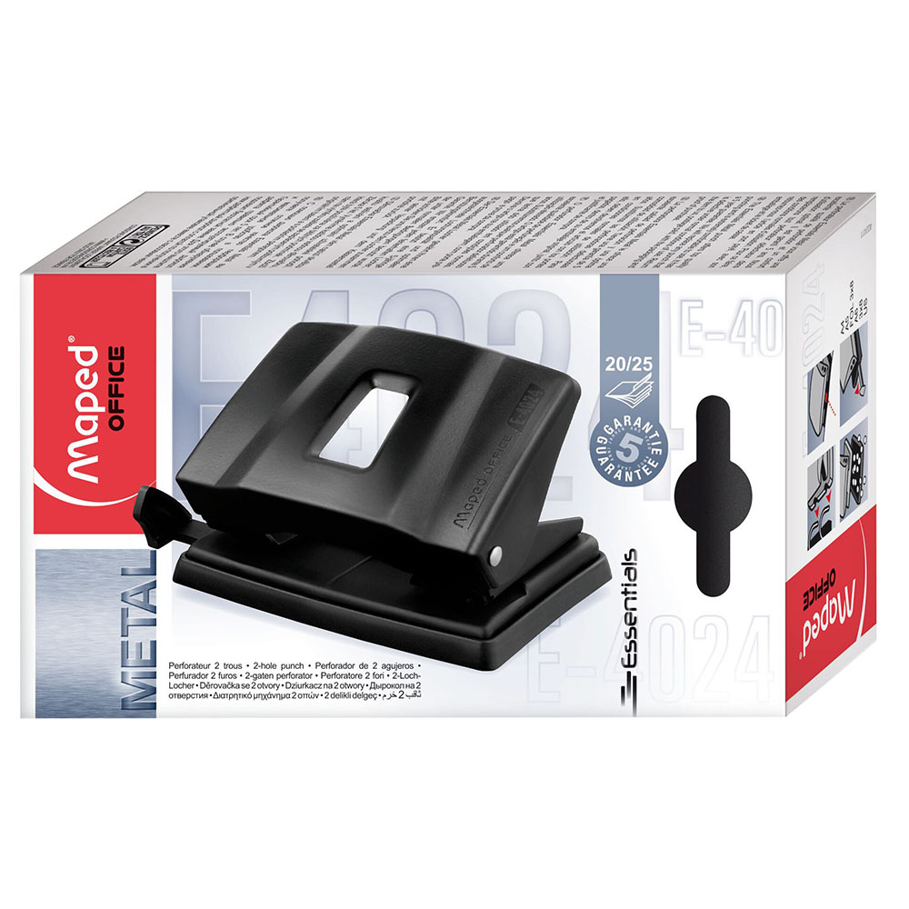 Maped - Essentials Metal 20/25 Punch - Black
