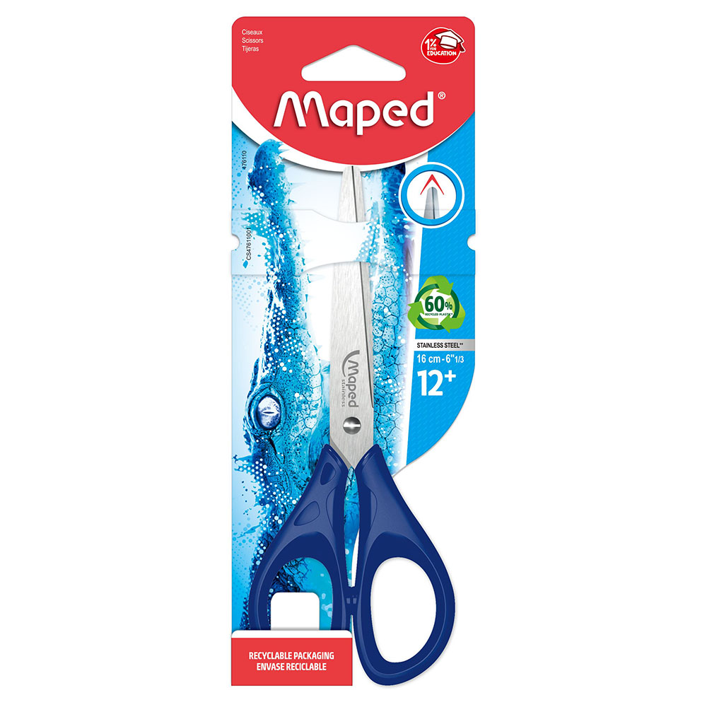 Maped - Pulse 16cm Try Me Scissors - Color May Vary - 1 Pc